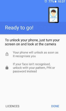 Android 8.0 Oreo 얼굴 인식 기능