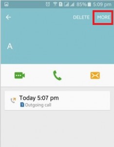 통화 기록에서 더 많은 것을 탭하십시오