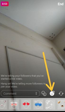 Android의 Instagram 라이브 사진에 재미있는 얼굴 추가