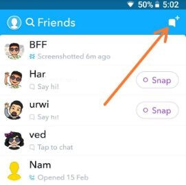 Android의 Snapchat에서 그룹 만들기