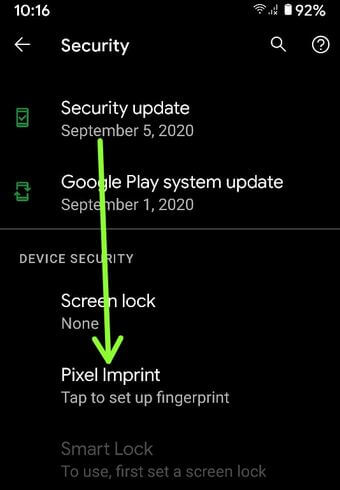 Google Pixel 4a에 지문을 추가하는 방법