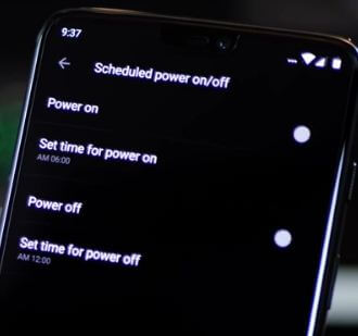 OnePlus 7 Pro, 7T, 6T, 6에서 전원 켜기 및 끄기를 예약하는 방법