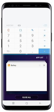 최근 앱 버튼을 Galaxy S9 멀티 윈도우 모드로 사용하는 방법